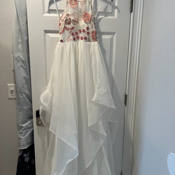 Sequin Hearts White and Pink Backless Formal Dress - Picture 9 of 10